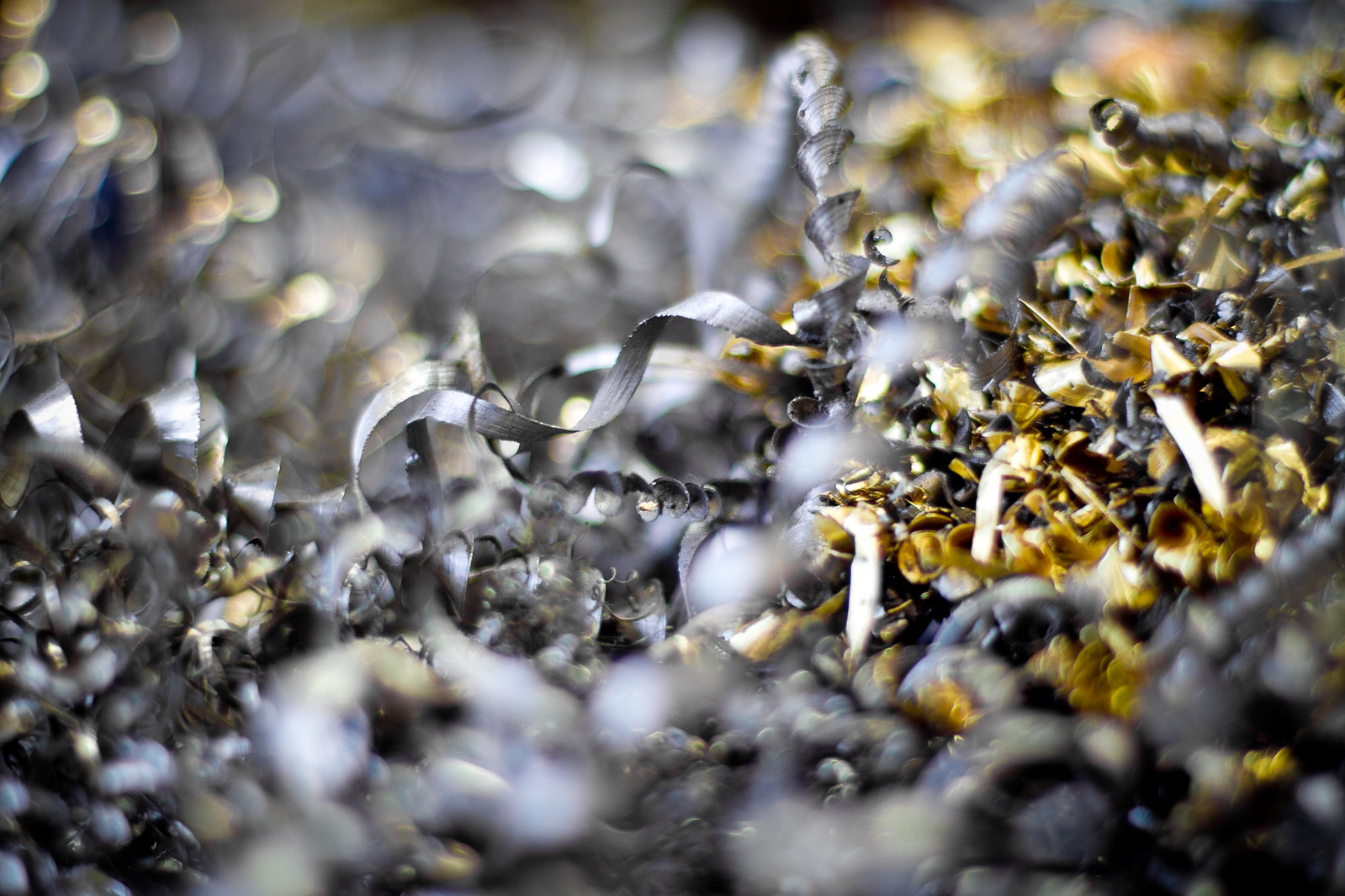 Metal swarf at Marks Design and Metalworks
